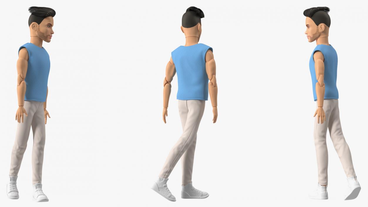 Ken Doll Dressed Walking Pose 3D model