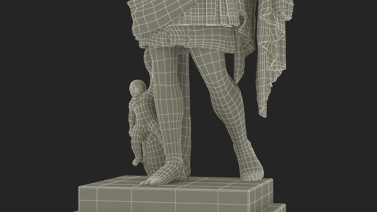 Augustus of Prima Porta Statue on Pedestal 3D