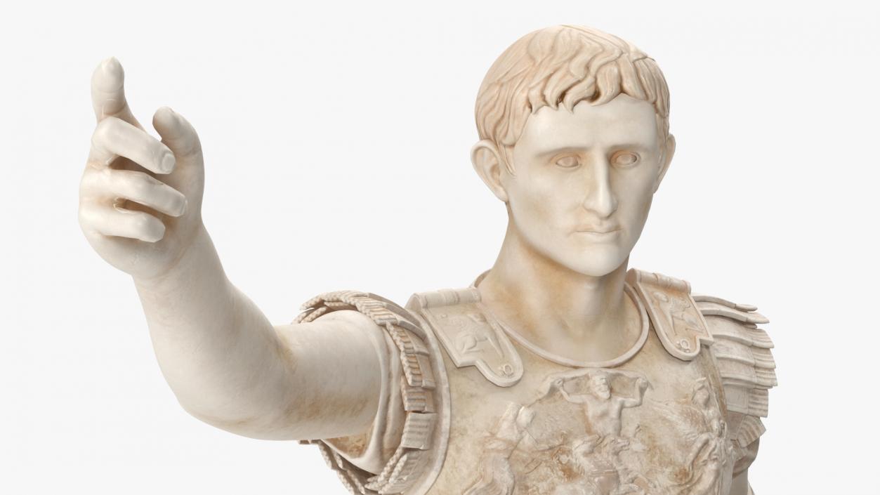 Augustus of Prima Porta Statue on Pedestal 3D