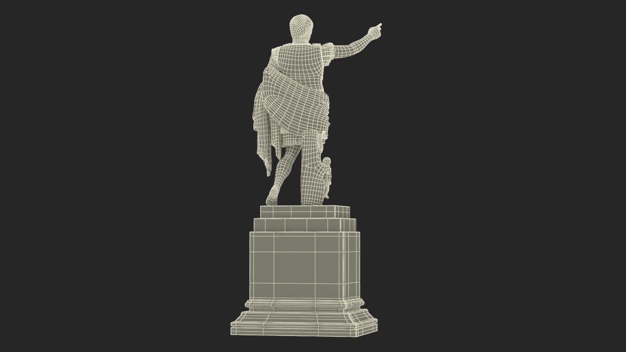 Augustus of Prima Porta Statue on Pedestal 3D