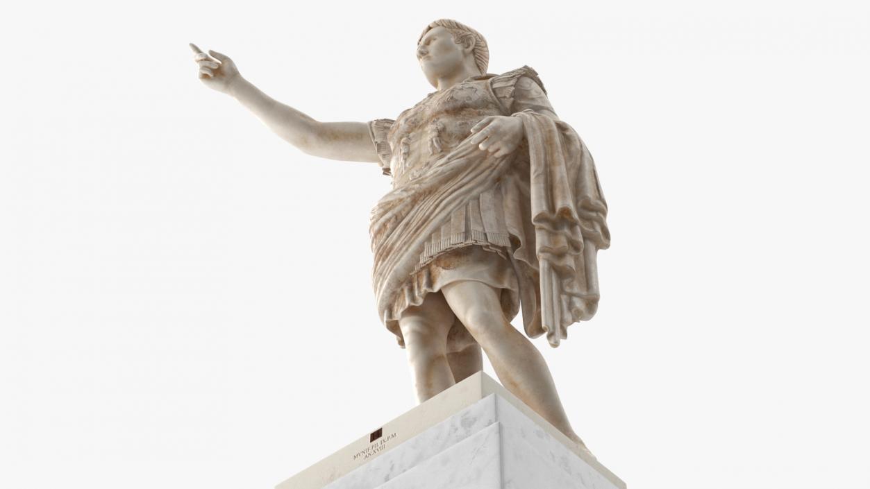 Augustus of Prima Porta Statue on Pedestal 3D