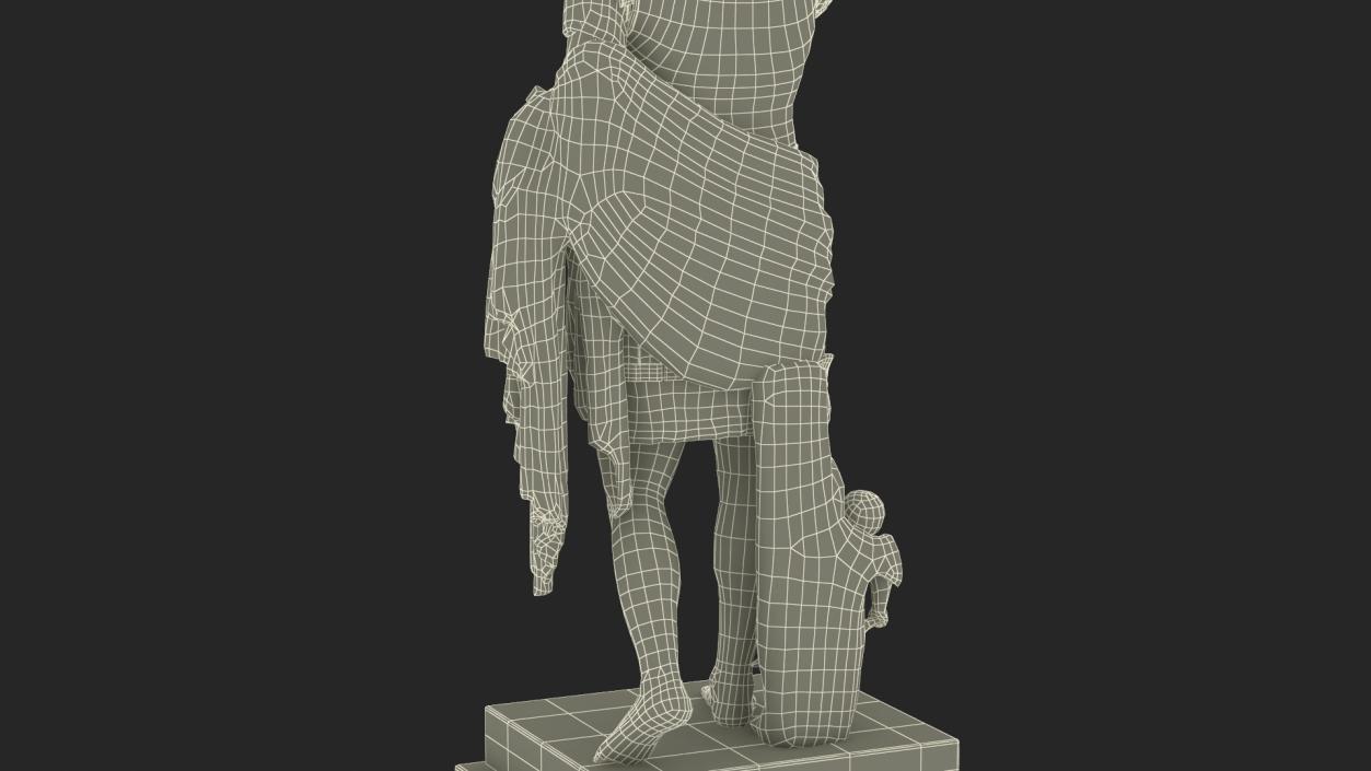 Augustus of Prima Porta Statue on Pedestal 3D