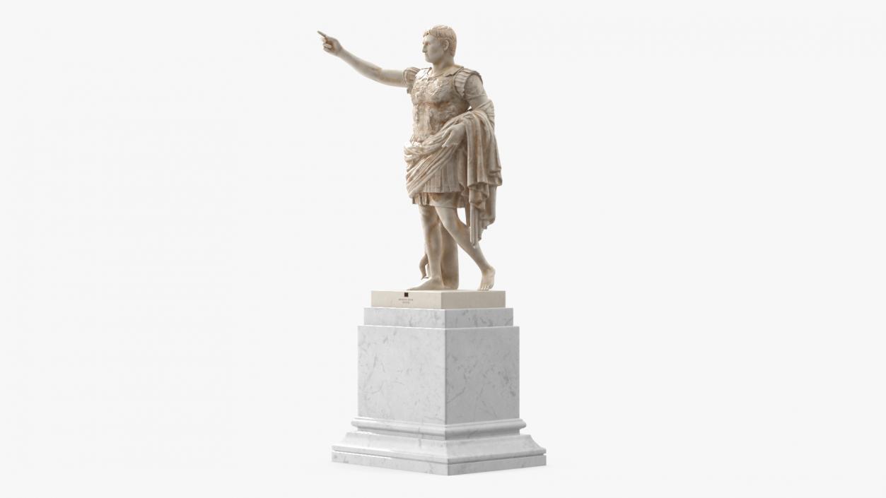 Augustus of Prima Porta Statue on Pedestal 3D