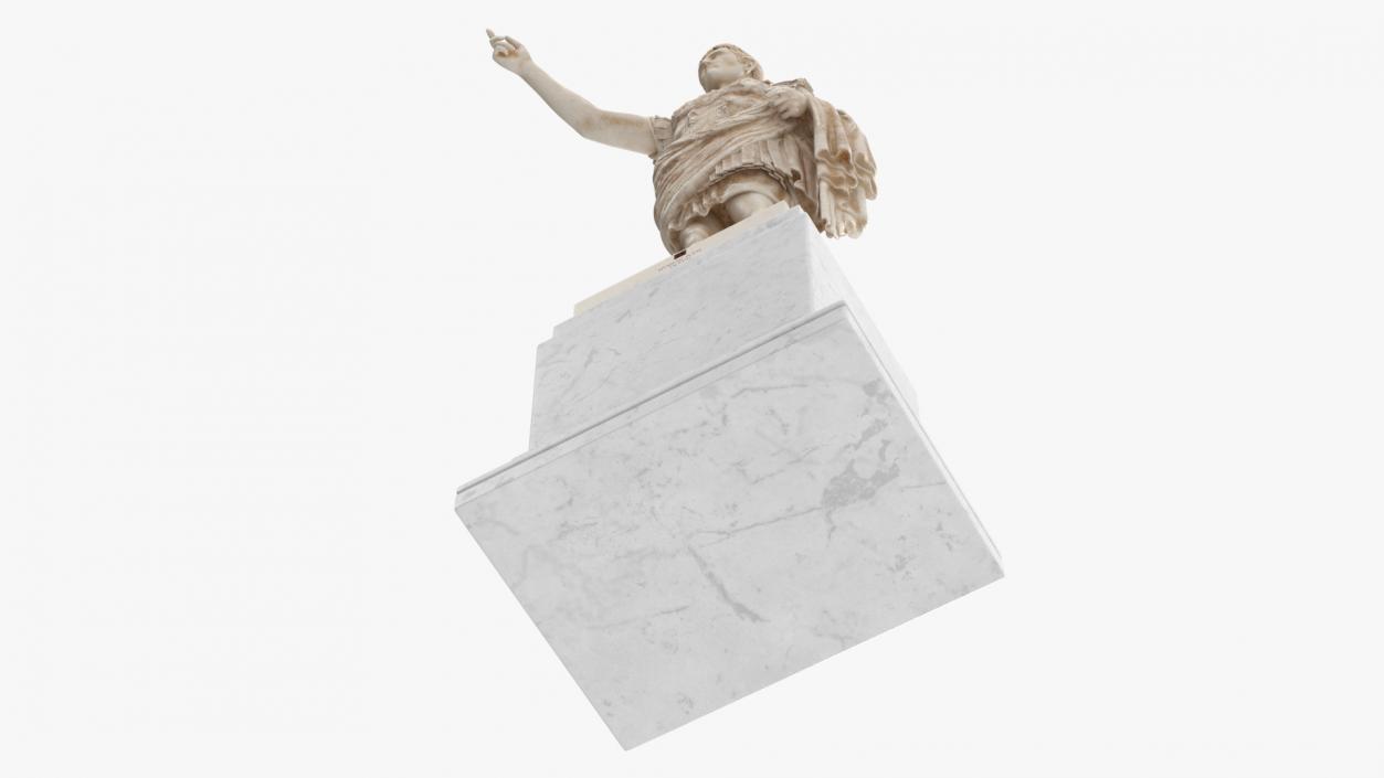 Augustus of Prima Porta Statue on Pedestal 3D