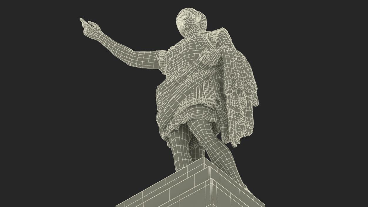 Augustus of Prima Porta Statue on Pedestal 3D