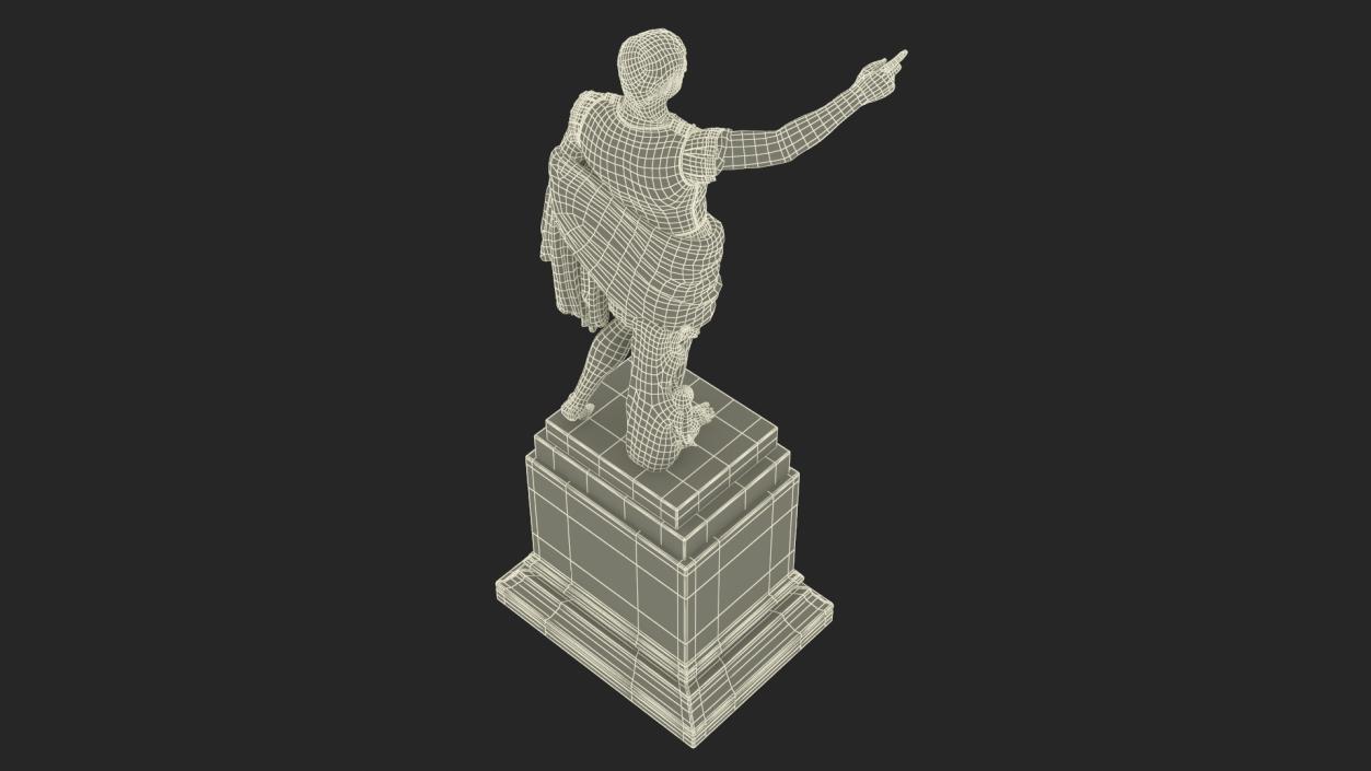 Augustus of Prima Porta Statue on Pedestal 3D