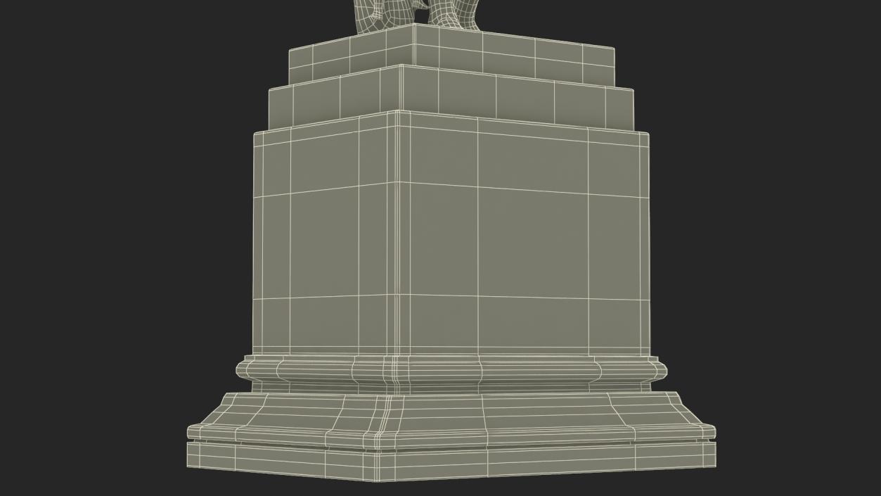 Augustus of Prima Porta Statue on Pedestal 3D