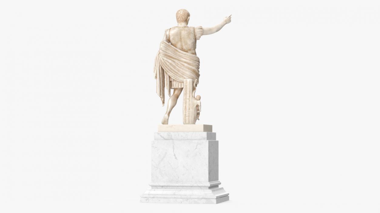 Augustus of Prima Porta Statue on Pedestal 3D