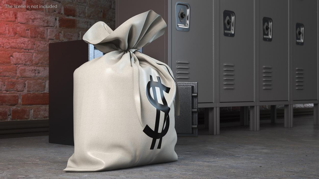 3D Money Bag with Dollar Sign