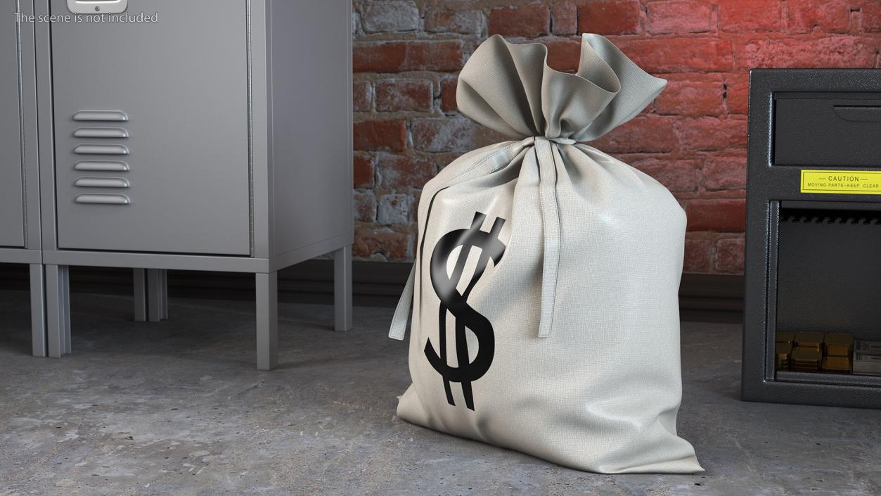 3D Money Bag with Dollar Sign