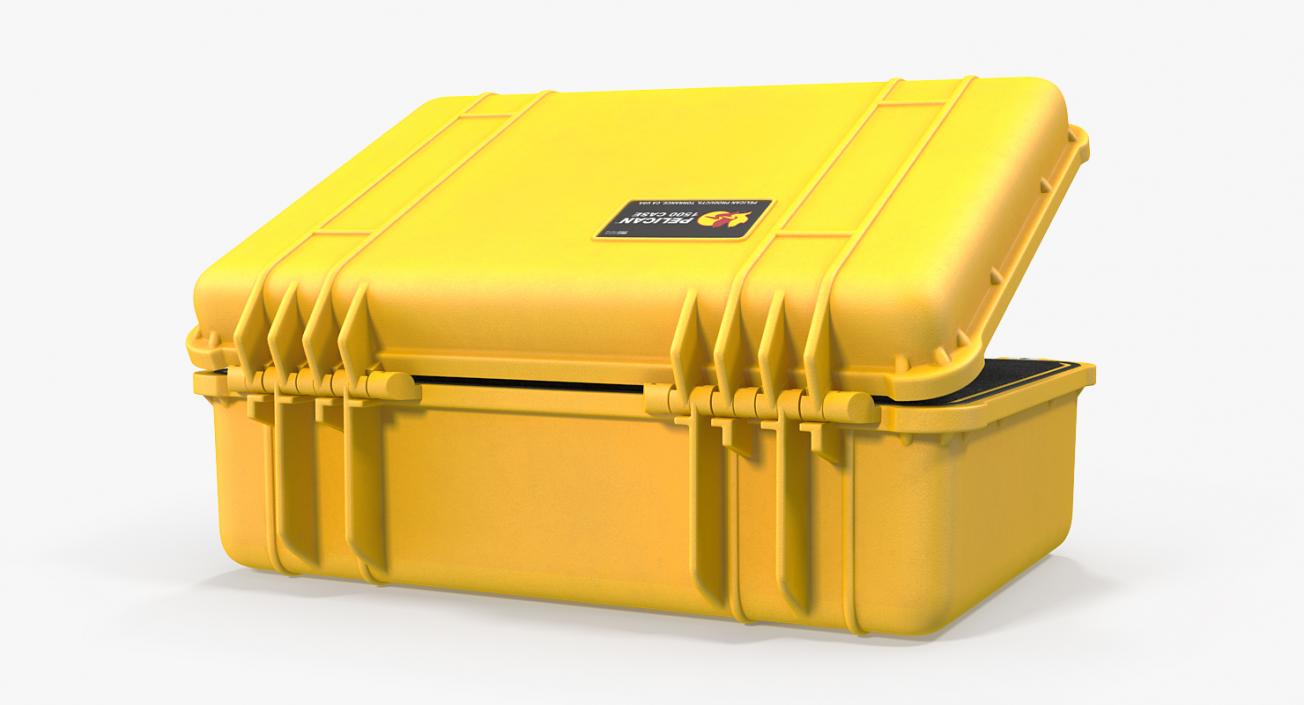 Pelican Case Yellow with Foam 3D model