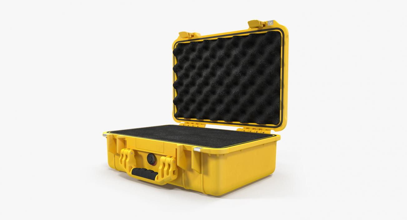 Pelican Case Yellow with Foam 3D model