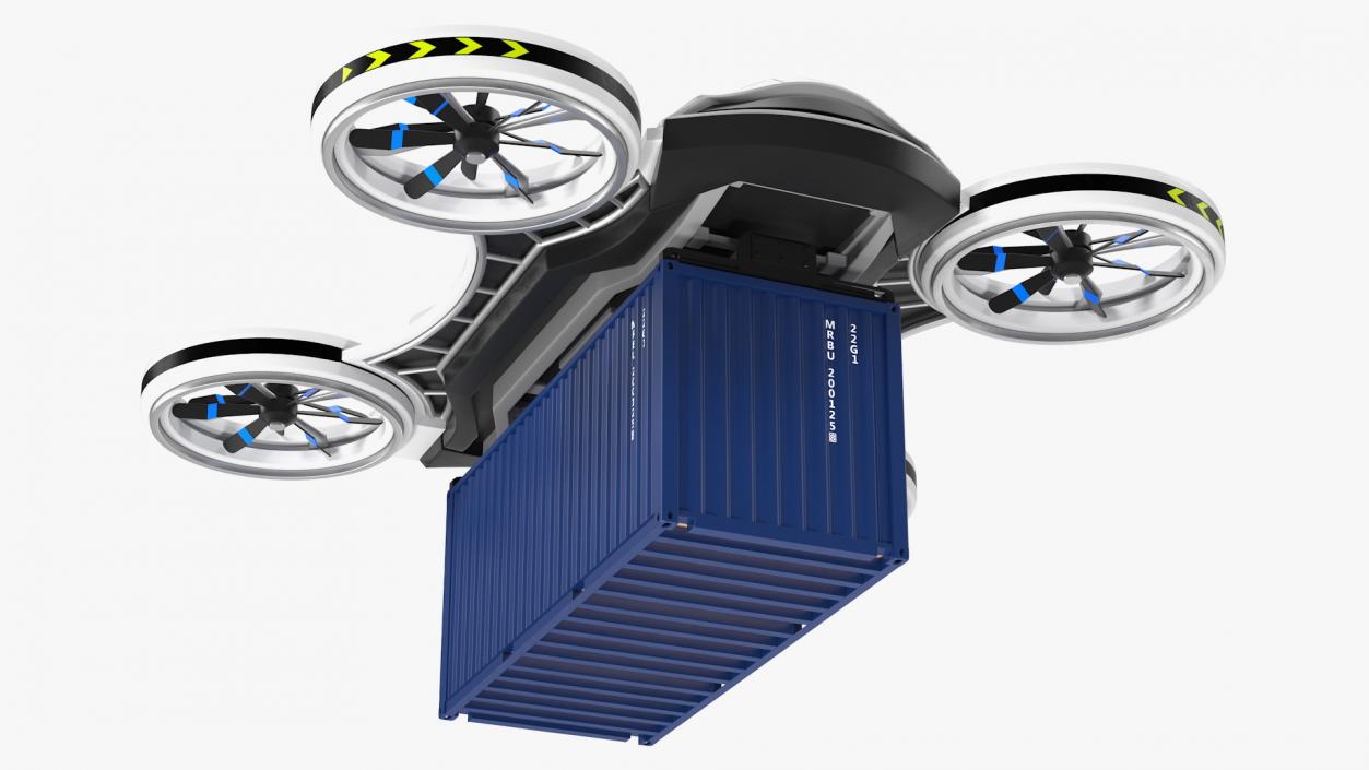 Cargo Quadrocopter Drone with Container 3D model