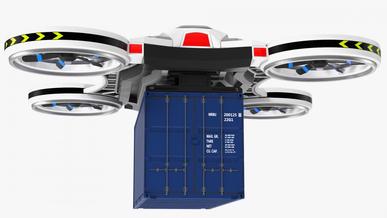 Cargo Quadrocopter Drone with Container 3D model