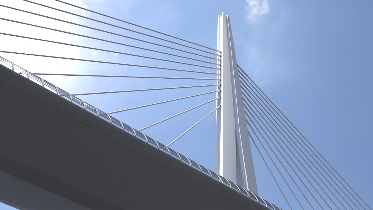 Suspension Bridge Millau Viaduct 3D