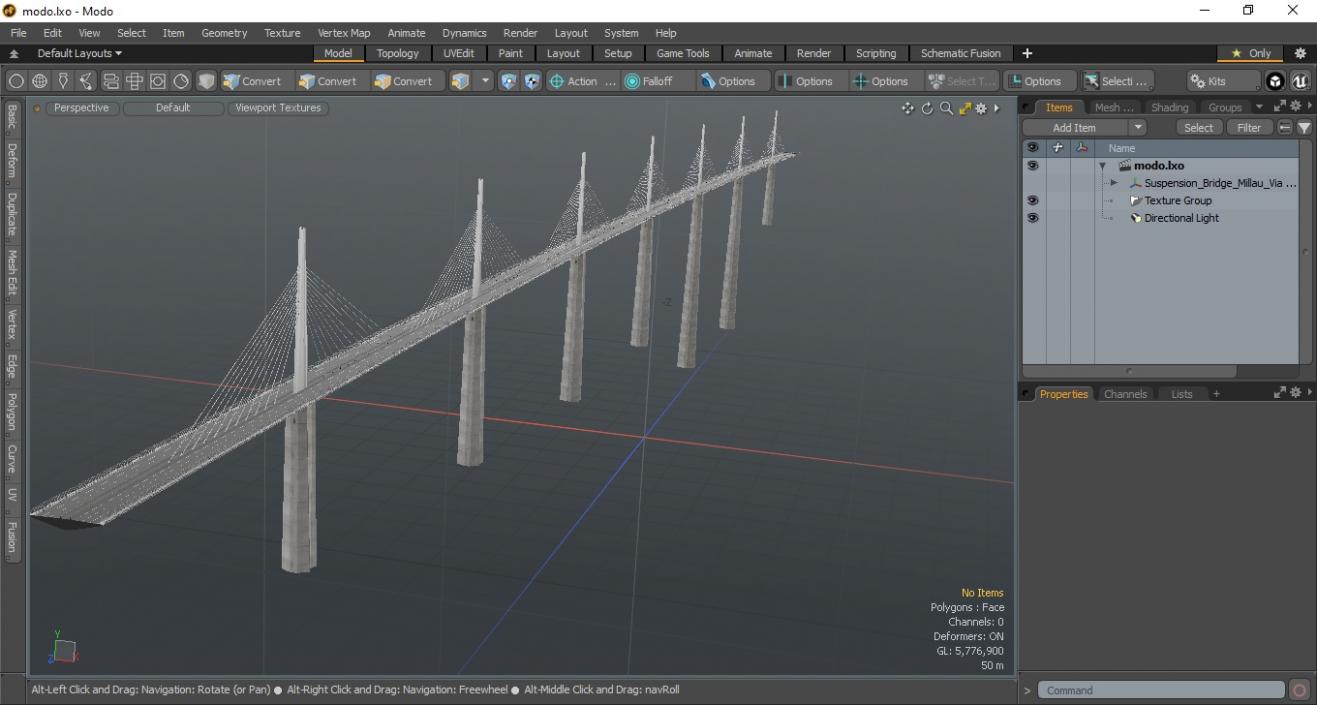 Suspension Bridge Millau Viaduct 3D