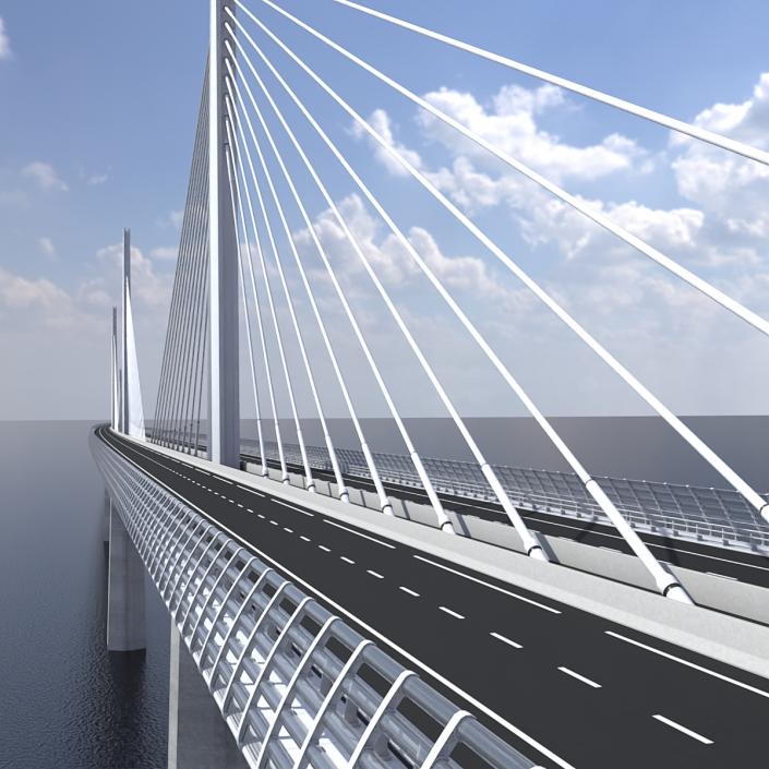 Suspension Bridge Millau Viaduct 3D