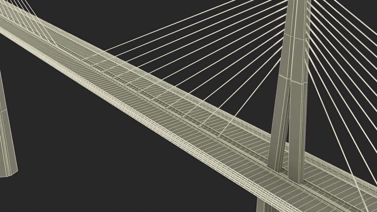 Suspension Bridge Millau Viaduct 3D