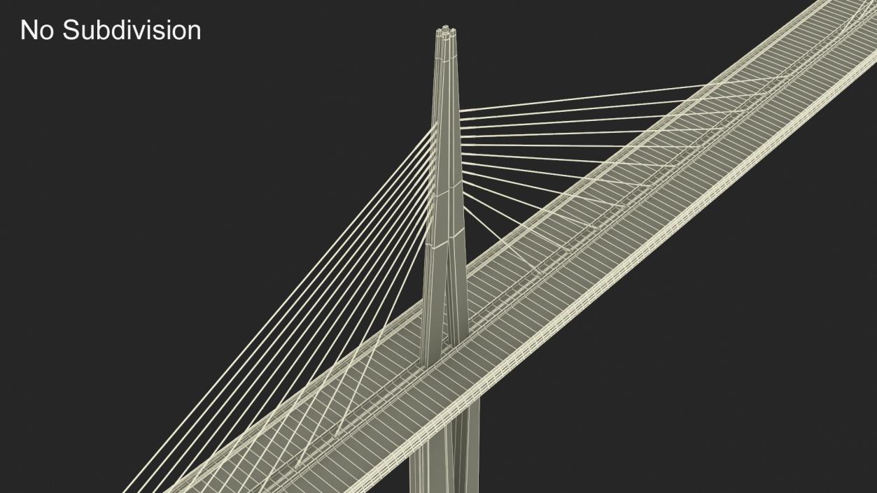 Suspension Bridge Millau Viaduct 3D