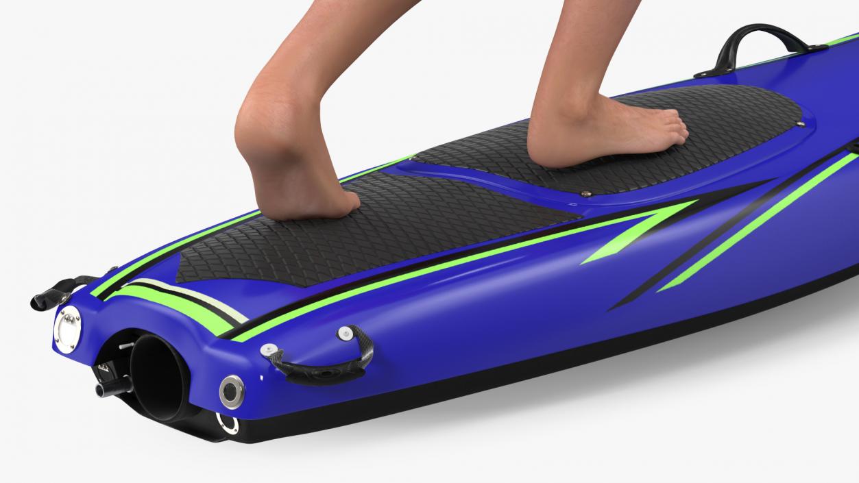 Man with Jet Surfboard 3D