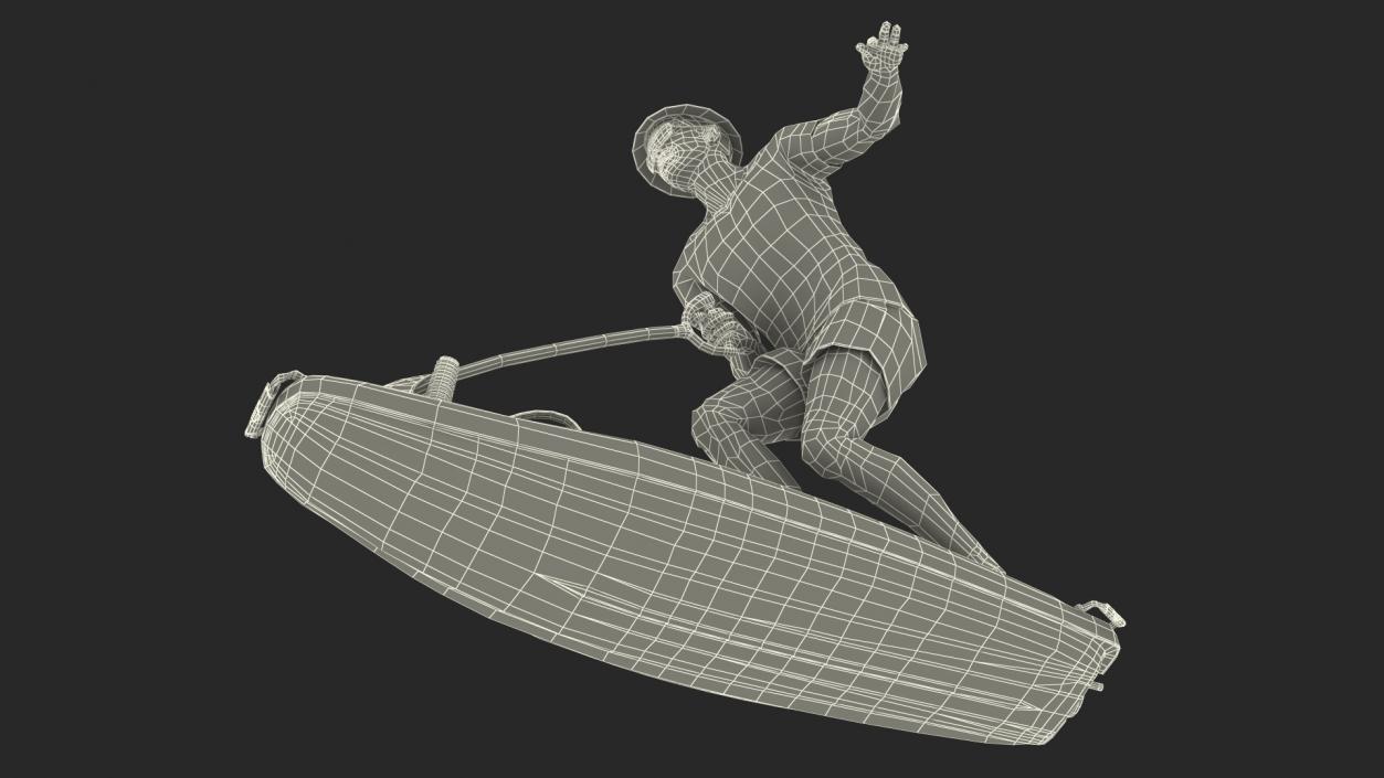 Man with Jet Surfboard 3D