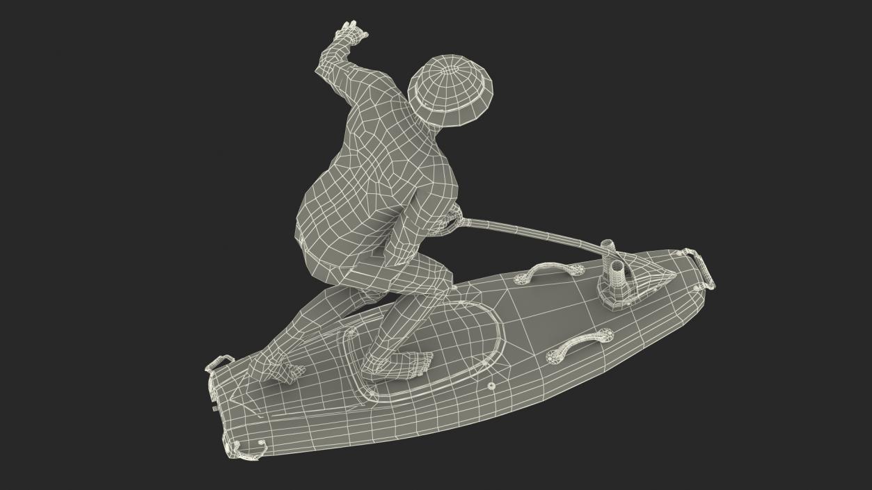 Man with Jet Surfboard 3D