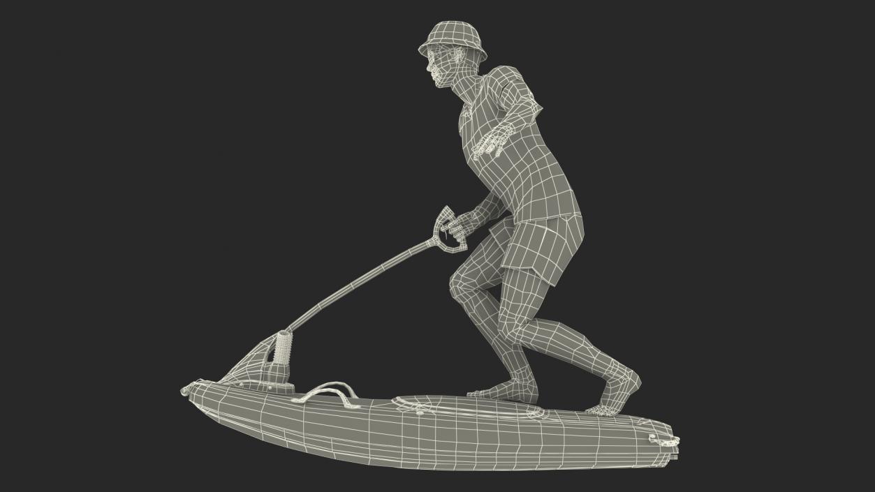 Man with Jet Surfboard 3D