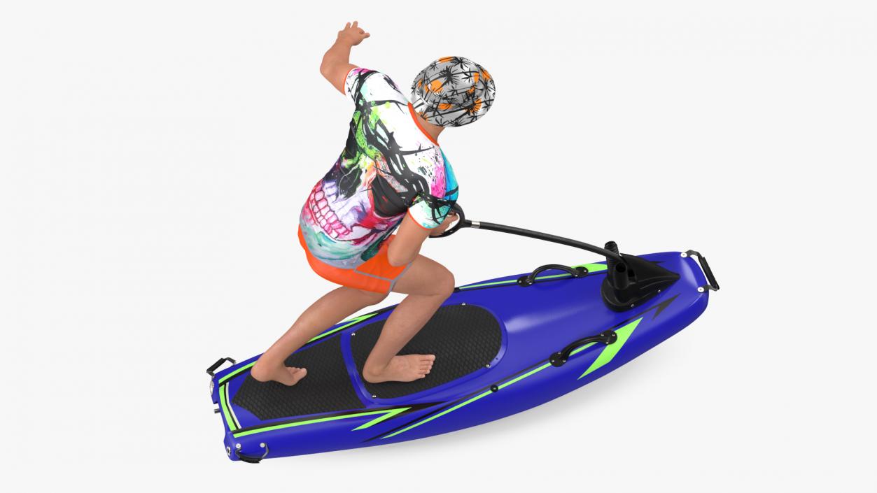 Man with Jet Surfboard 3D