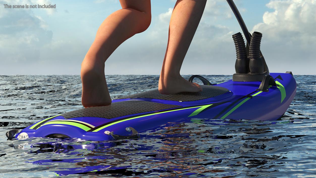 Man with Jet Surfboard 3D