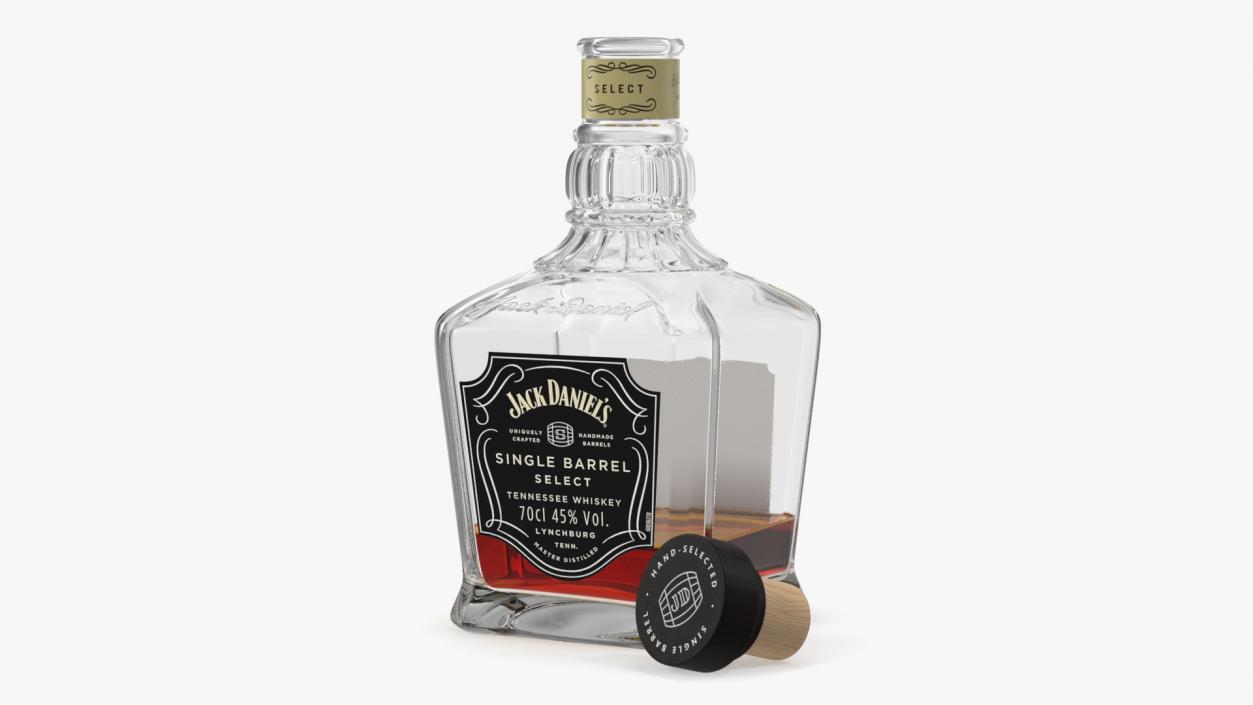 3D model Jack Daniels Bottle with Cigarette Case Collection