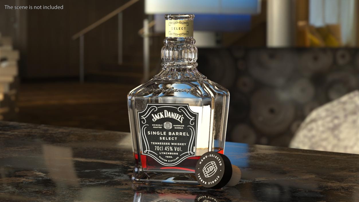 3D model Jack Daniels Bottle with Cigarette Case Collection