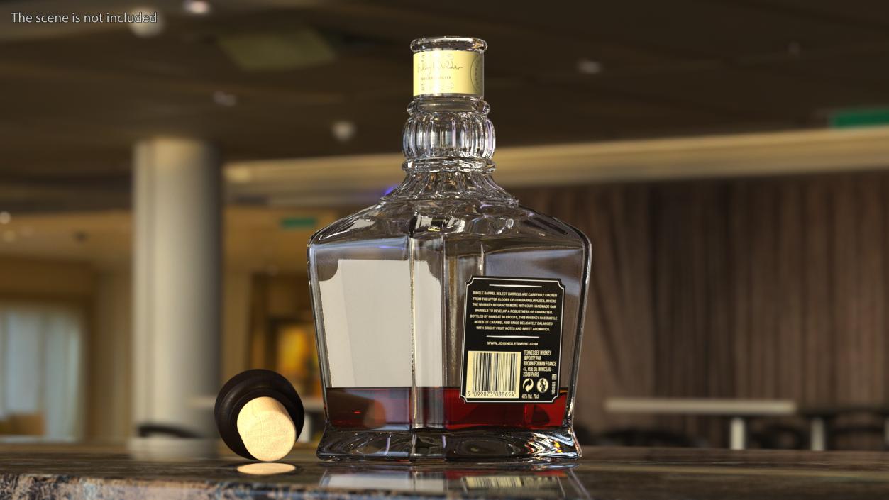 3D model Jack Daniels Bottle with Cigarette Case Collection