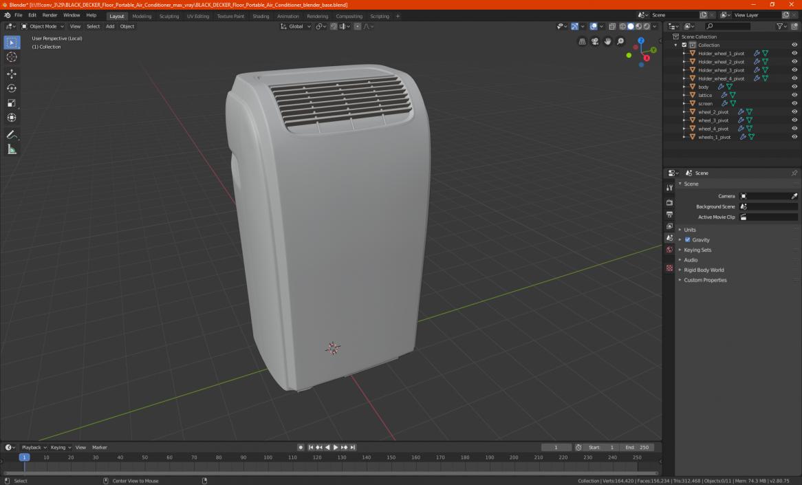 3D model Floor Portable Air Conditioner