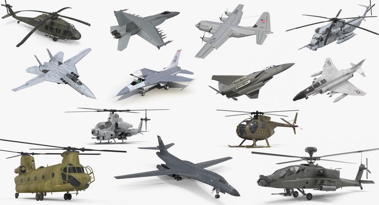 US Military Aircrafts Collection 2 3D model