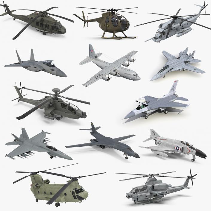 US Military Aircrafts Collection 2 3D model