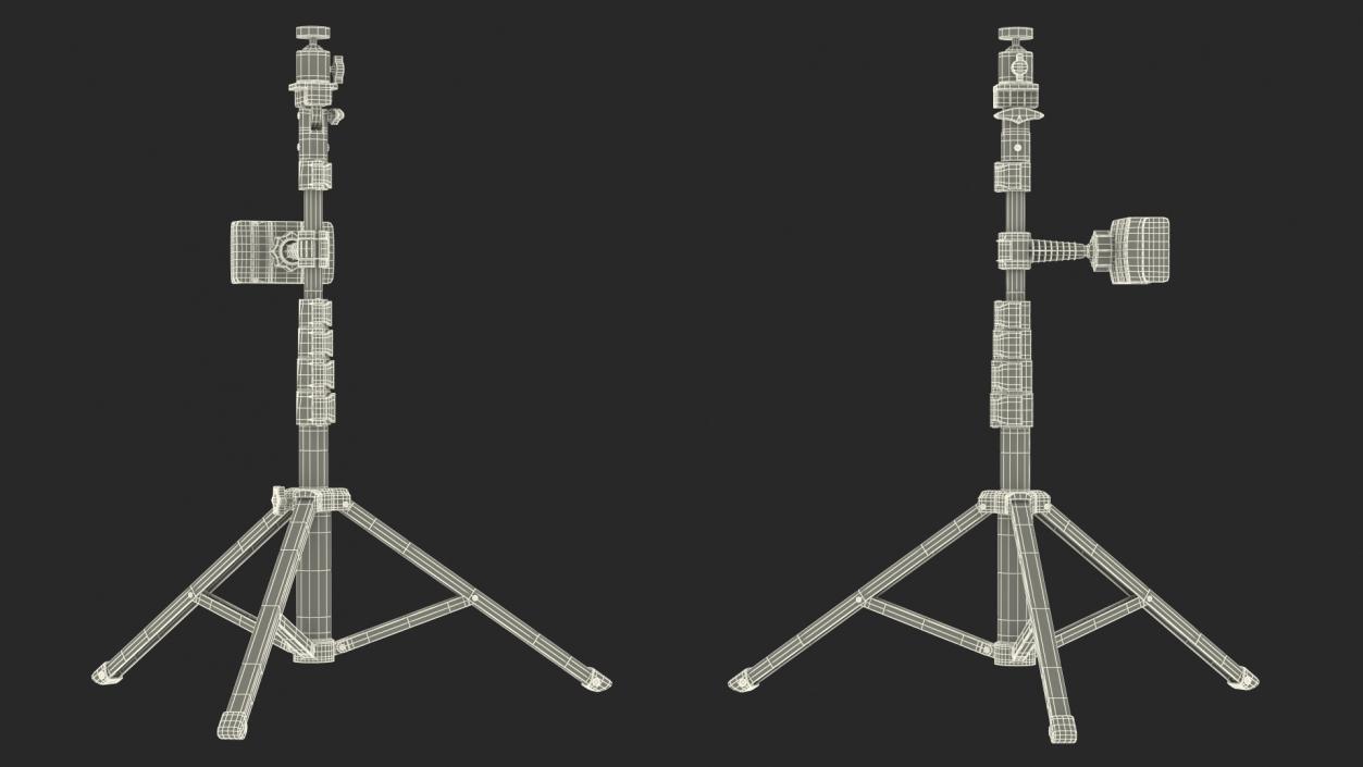 3D model Tall Tripod Stand with Phone Holder