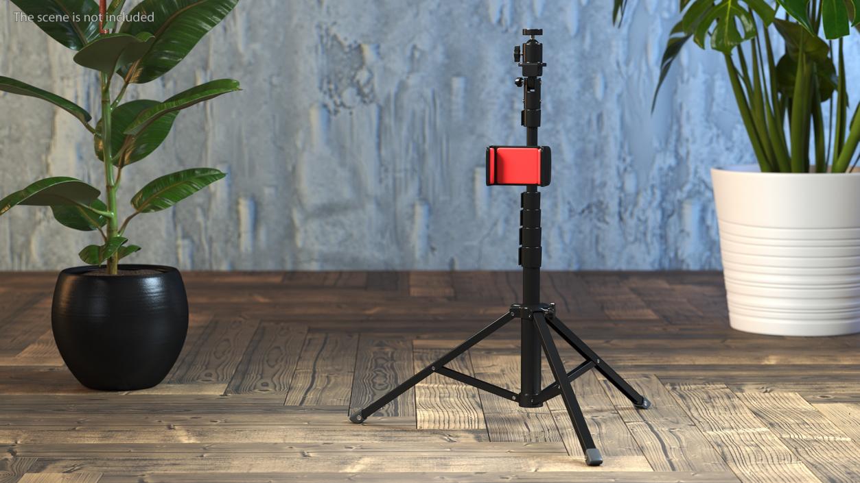 3D model Tall Tripod Stand with Phone Holder