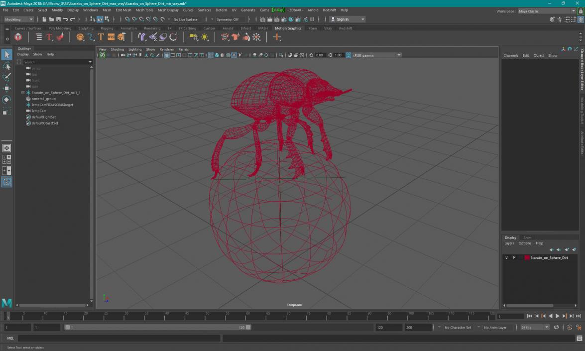 Scarabs on Sphere Dirt 3D