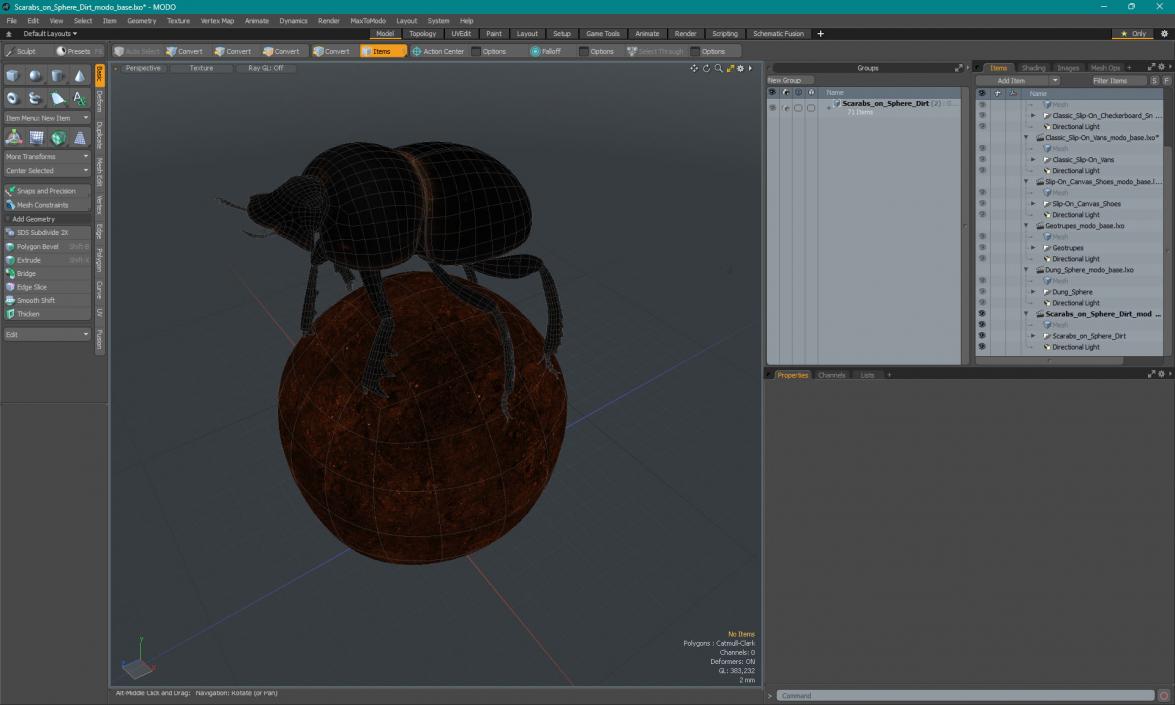 Scarabs on Sphere Dirt 3D