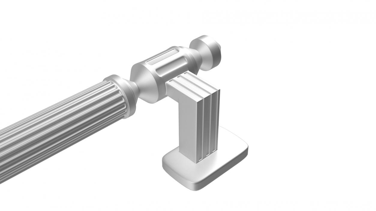 3D model Door Handle Designer Ribbed Metal 2