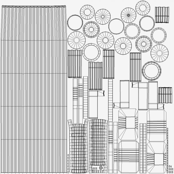 3D model Door Handle Designer Ribbed Metal 2