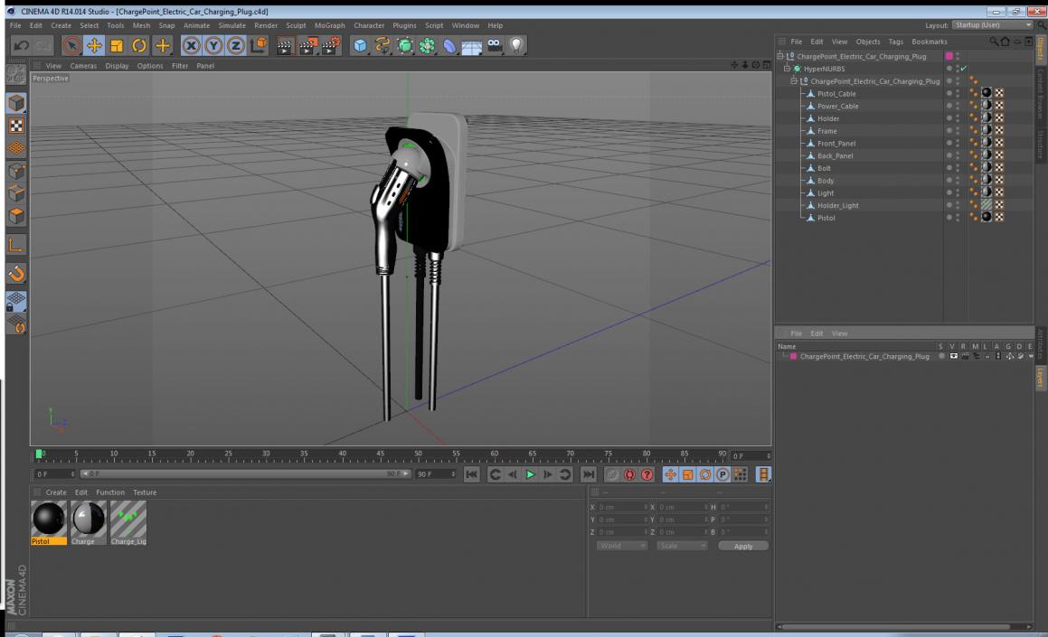 3D ChargePoint Electric Car Charging Plug model