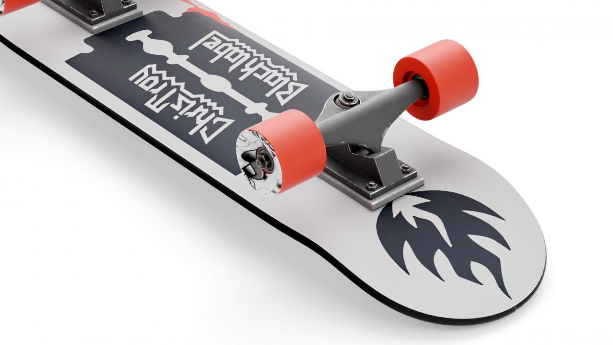 Classic Skateboard Black Label Mockup 3D