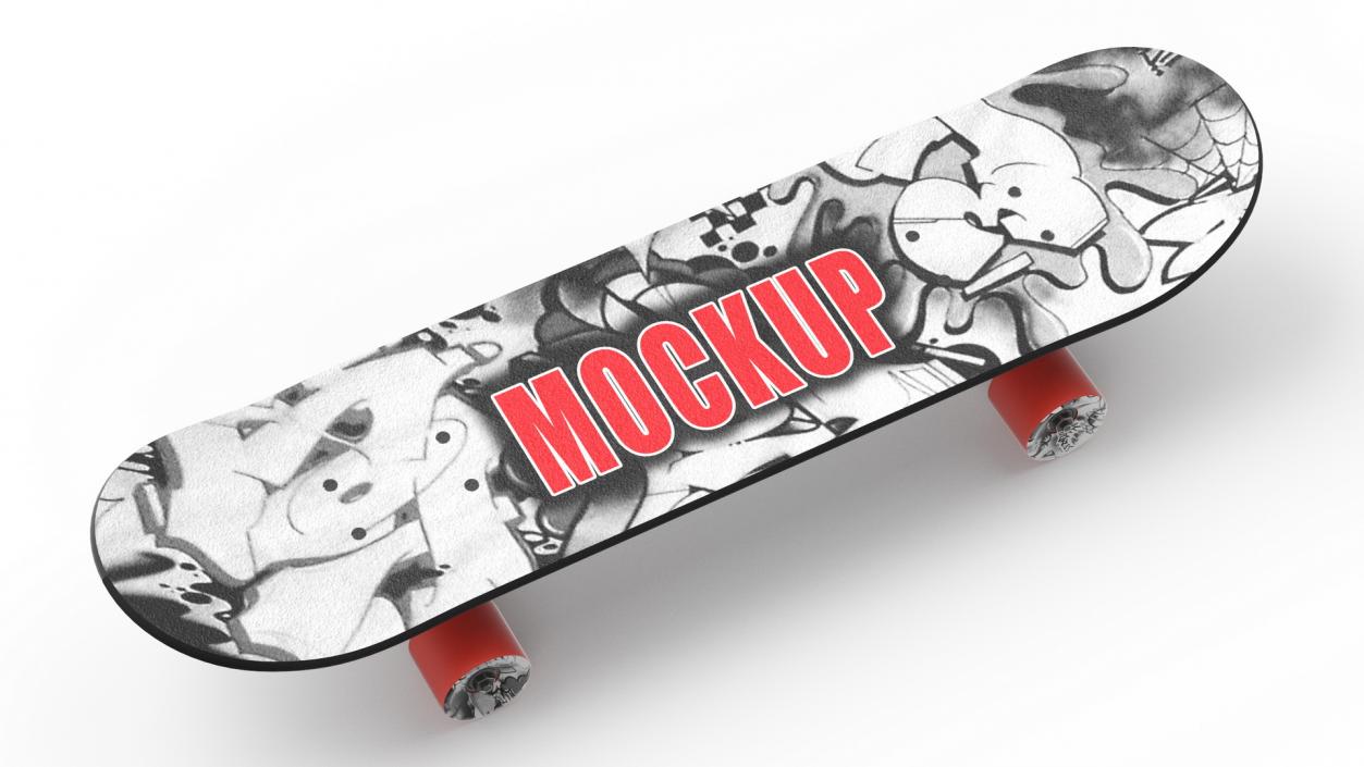 Classic Skateboard Black Label Mockup 3D