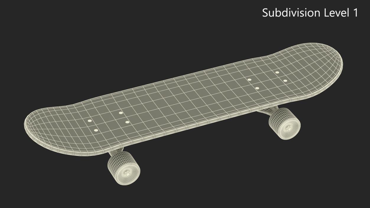 Classic Skateboard Black Label Mockup 3D