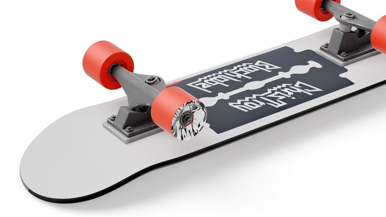 Classic Skateboard Black Label Mockup 3D