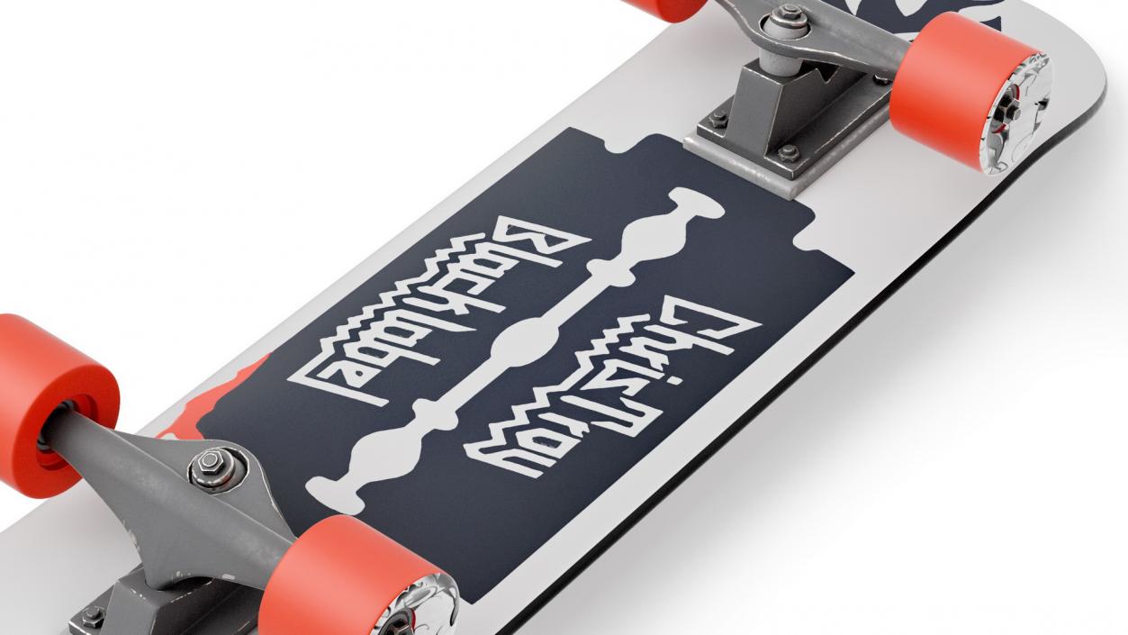 Classic Skateboard Black Label Mockup 3D