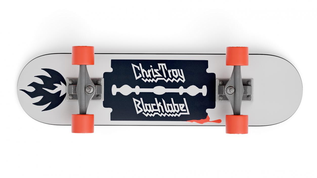 Classic Skateboard Black Label Mockup 3D