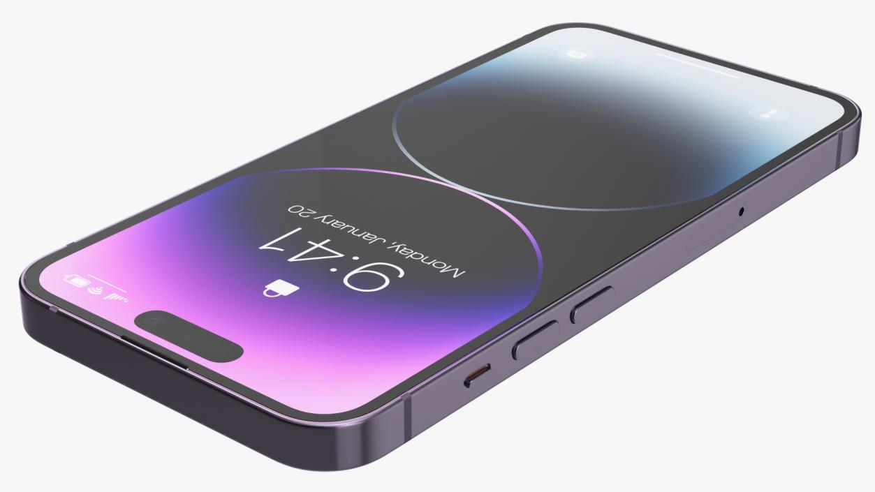 3D Apple iPhone 14 Pro Deep Purple