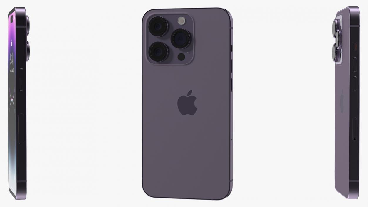 3D Apple iPhone 14 Pro Deep Purple